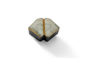 Todd Reed box in sterling silver, white brilliant cut diamonds(~.97ct), willow creek jasper, and 18k yellow gold